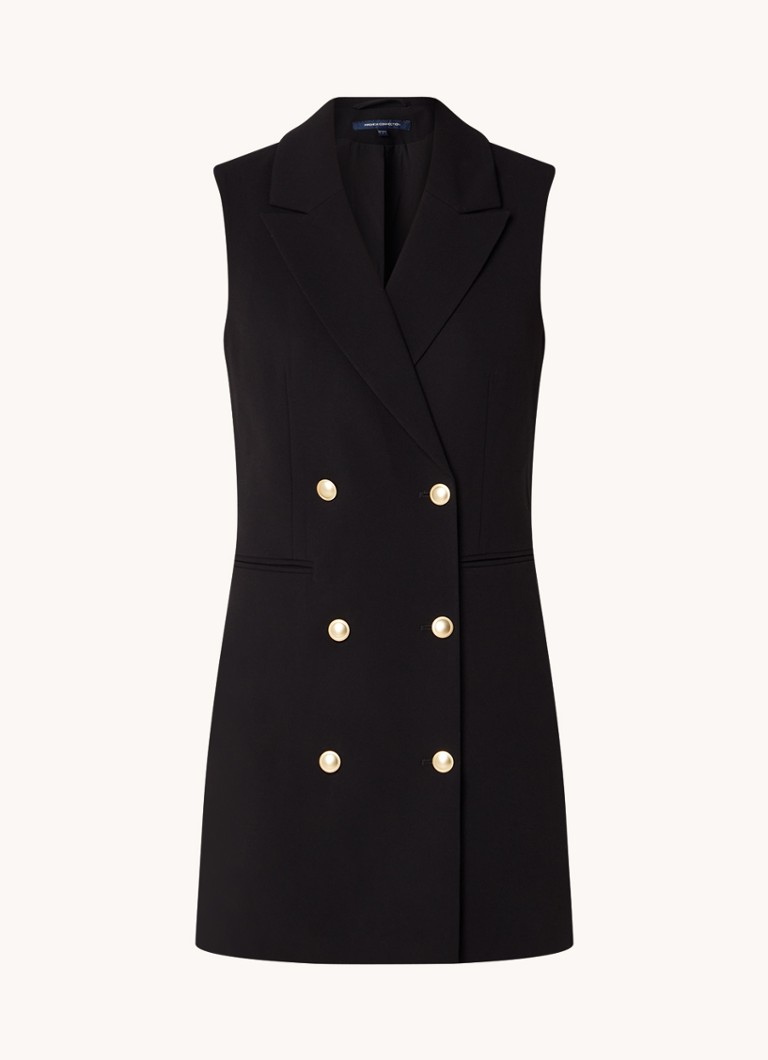French Connection Dames Double-breasted mini blazerjurk met paspelzakken in de kleur Zwart