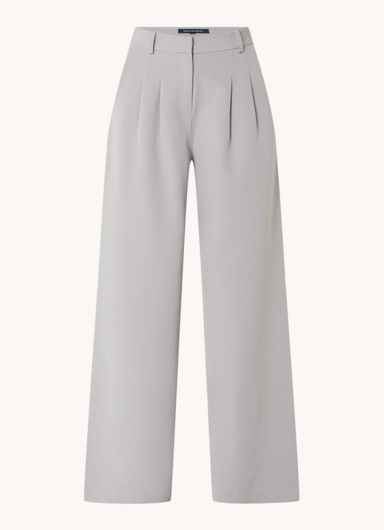 French Connection Dames Echo high waist wide fit pantalon met steekzakken in de kleur Lichtgrijs