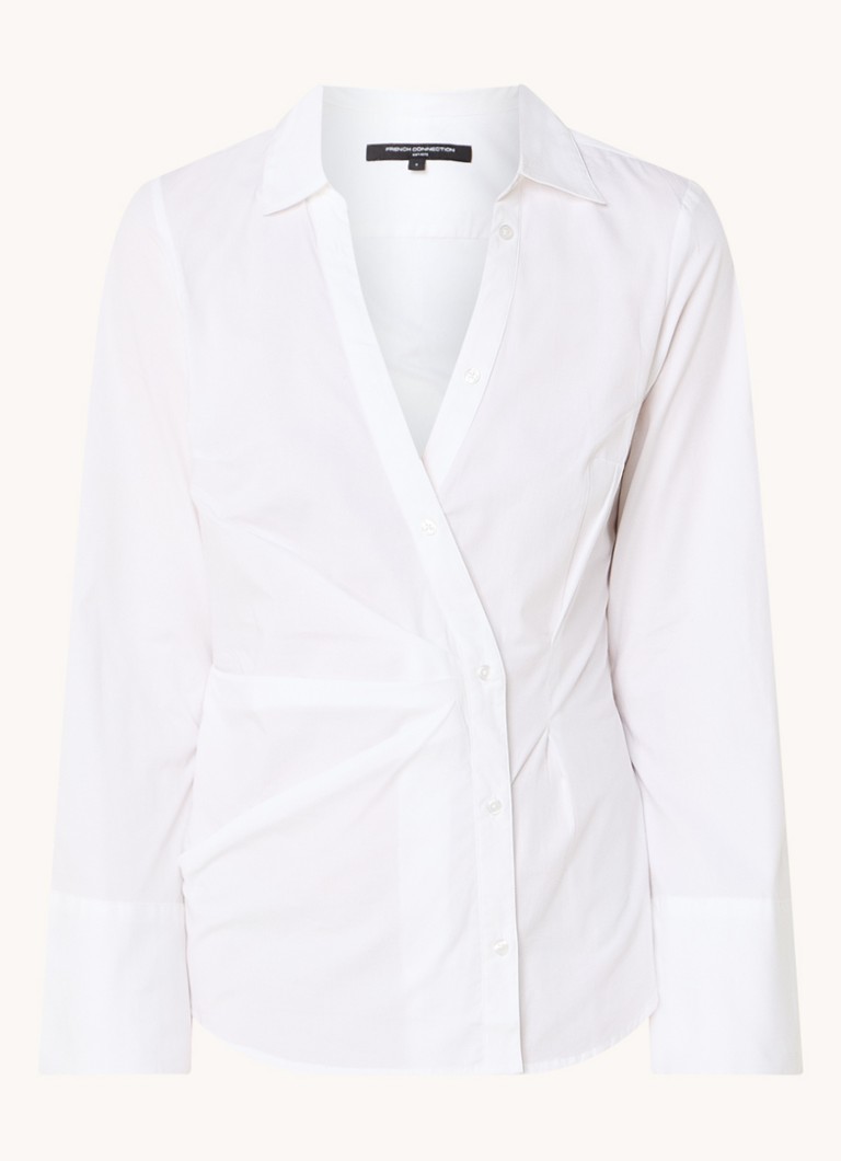 French Connection Dames Isabelle blouse met asymmetrische zoom in de kleur Wit