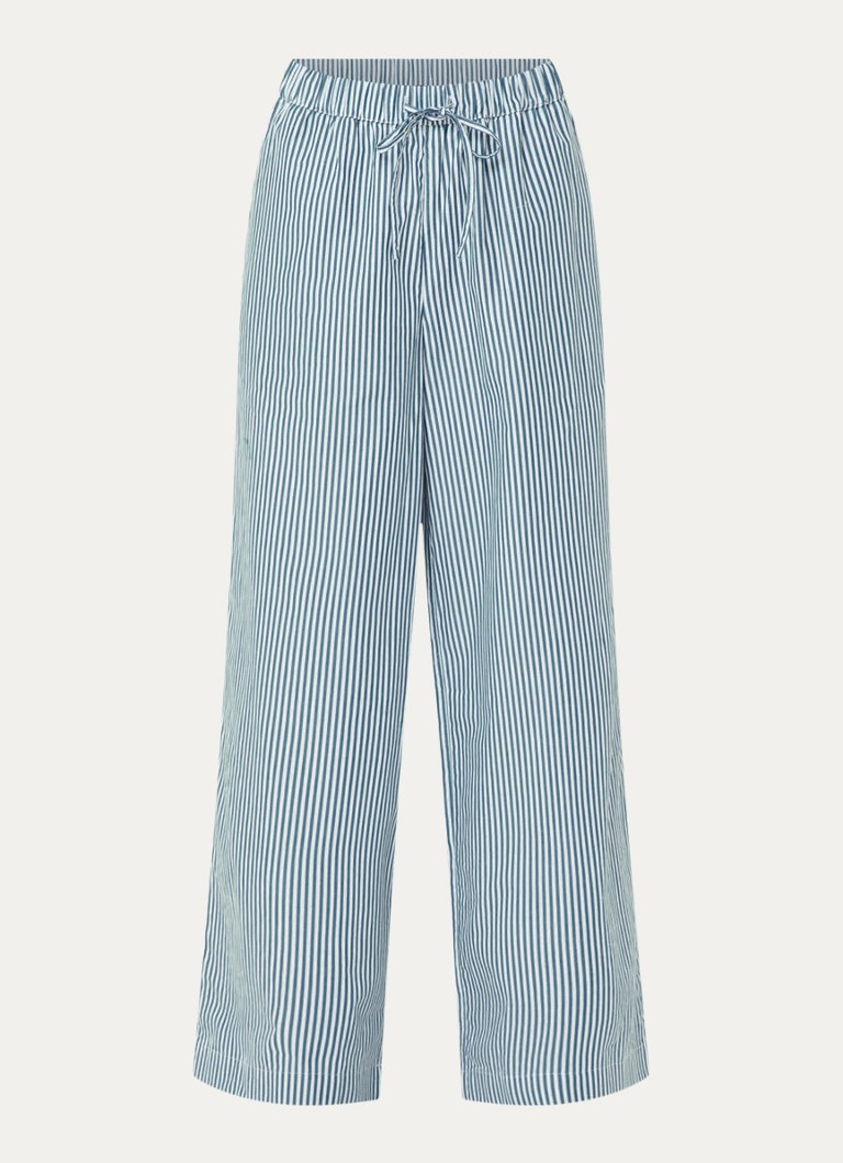 French Connection Dames Cambria high waist wide fit pantalon met streepprint in de kleur Petrol