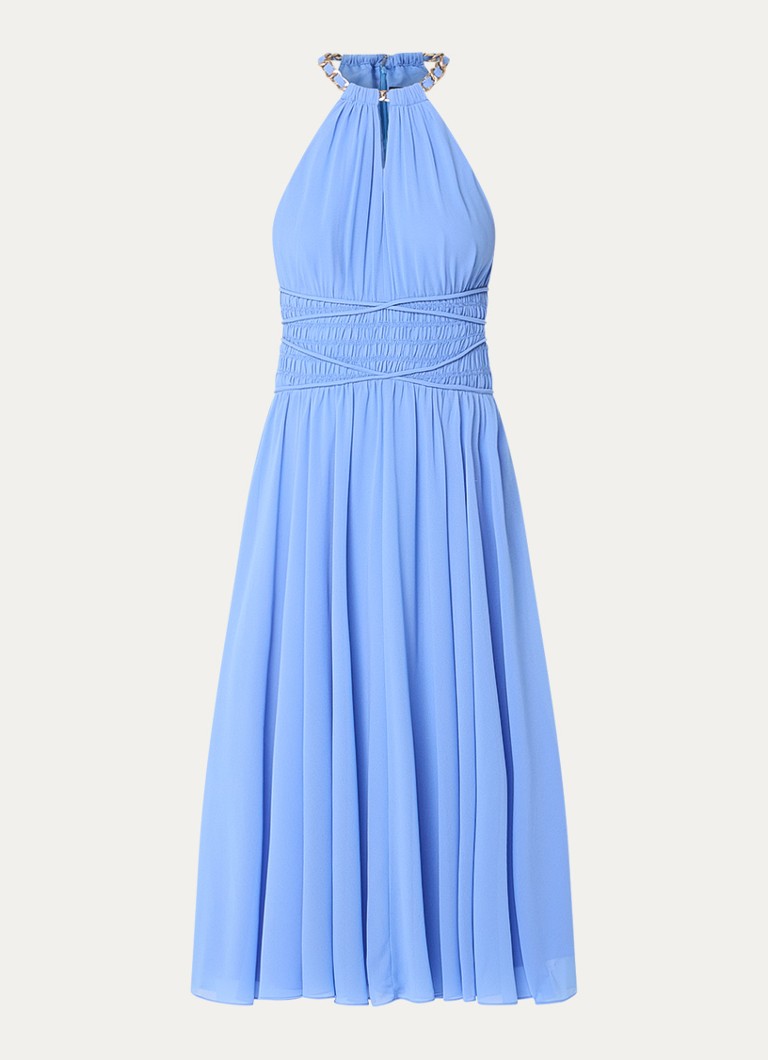 French Connection Dames Eden midi jurk met smockwerk in de kleur Blauw
