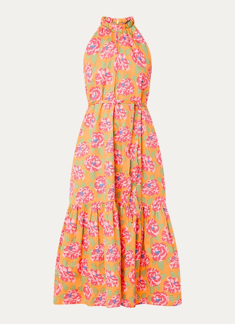 French Connection Dames Louisa Alexis midi tuniekjurk met bloemenprint in de kleur Oranje