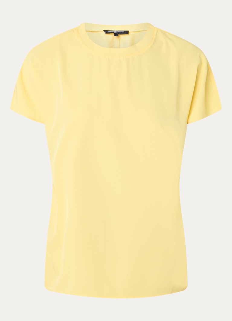French Connection Dames Capriana top met ronde hals in de kleur Lichtgeel