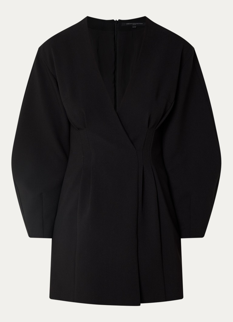 French Connection Dames Azra mini jurk met V-hals in de kleur Zwart
