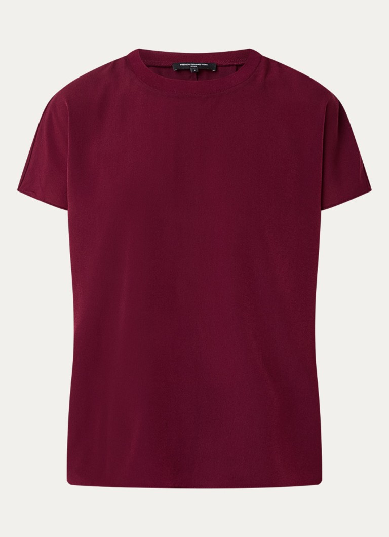 French Connection Dames T-shirt met ronde hals in de kleur Bordeauxrood