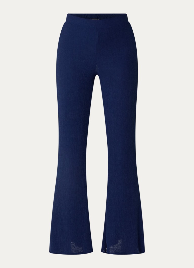 French Connection Dames Meera flared fit pantalon met structuur in de kleur Royalblauw