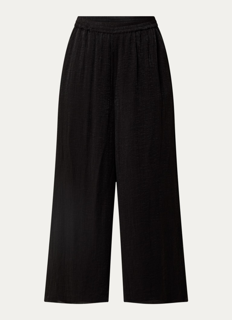 French Connection Dames Terry high waist wide fit pantalon in de kleur Zwart