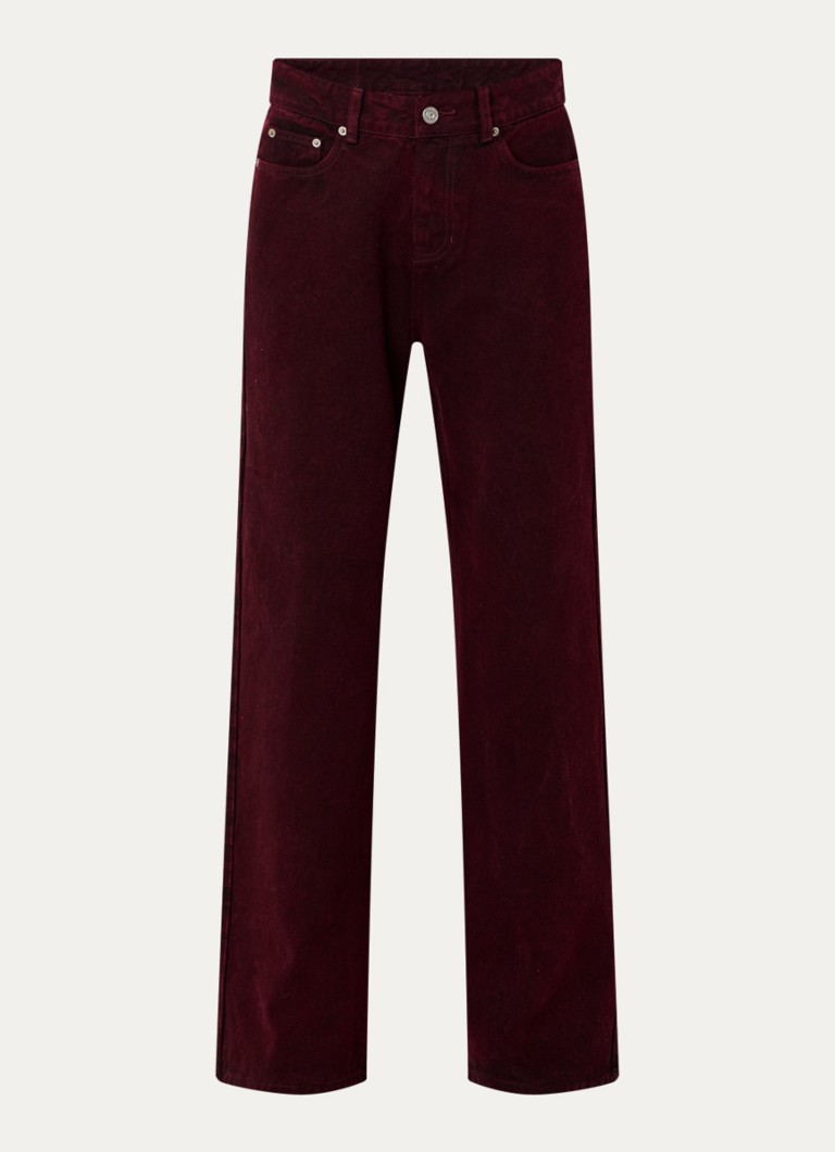 French Connection Dames Dallas high waist straight leg jeans met gekleurde wassing in de kleur Bordeauxrood