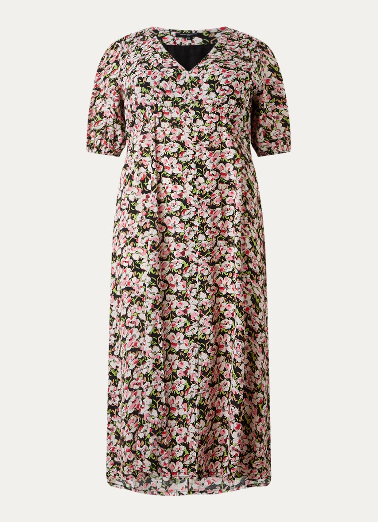 French Connection Dames Molly midi jurk met bloemenprint in de kleur Zwart