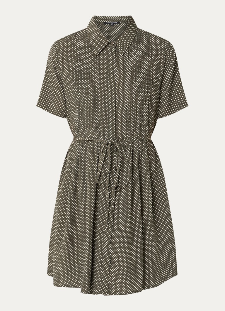 French Connection Dames lizzy Midi blousejurk met strikdetail en print in de kleur Bronsgroen