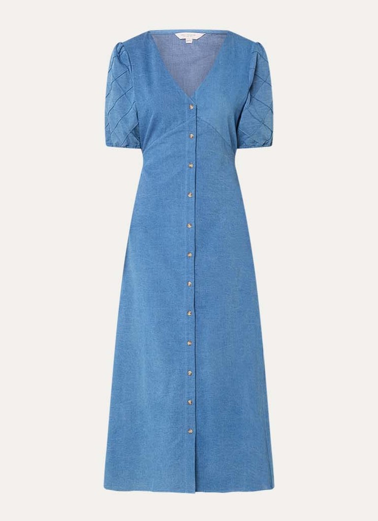 French Connection Dames Zaves denim blousejurk met V-hals in de kleur Blauw