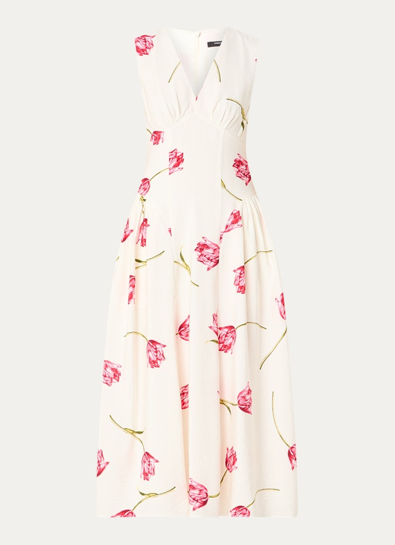 French Connection Dames Cressida midi jurk met bloemenprint in de kleur Creme