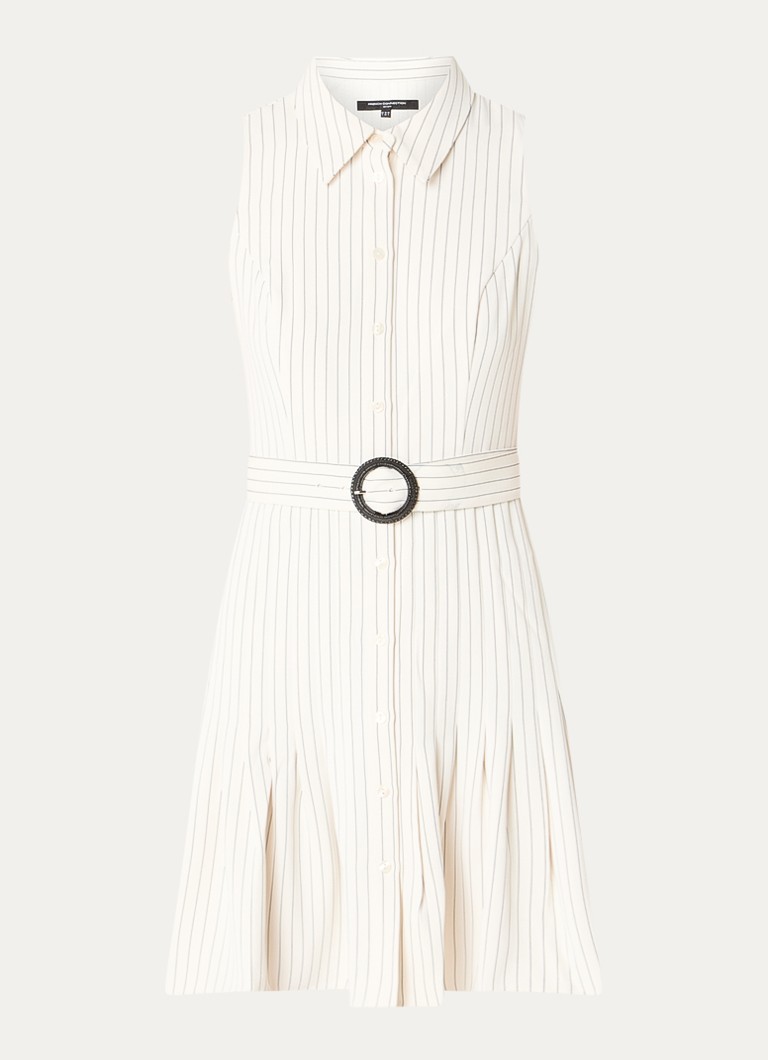 French Connection Dames Vinnie mini blousejurk met streepprint in de kleur Creme