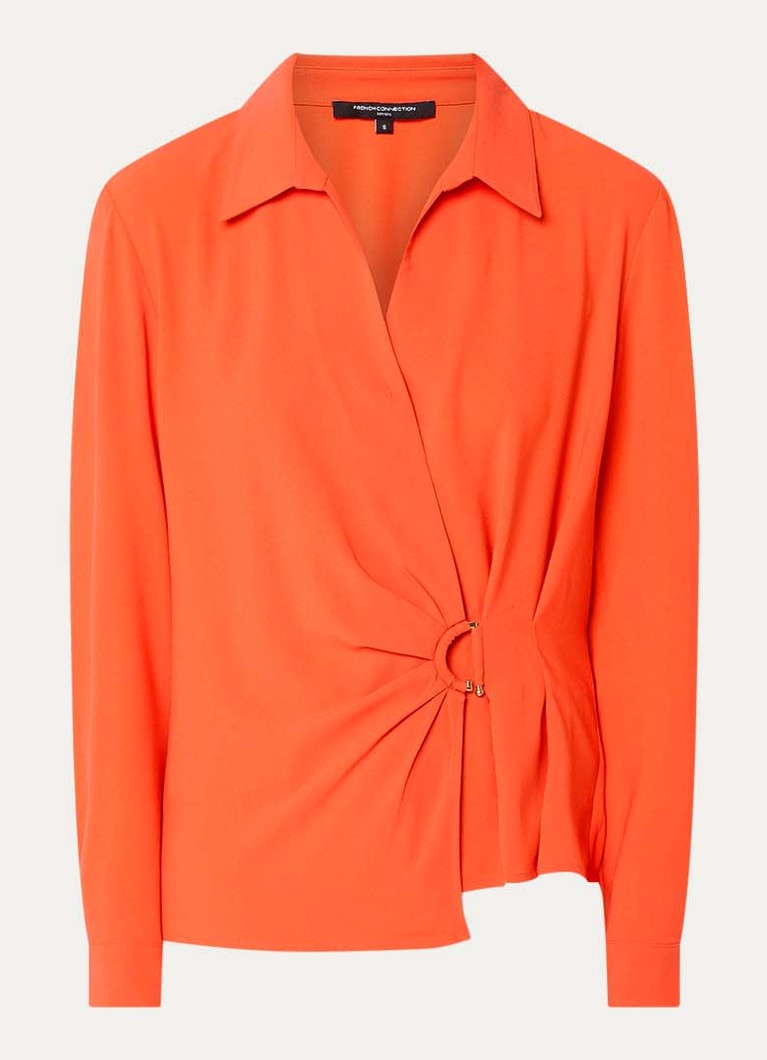 French Connection Dames Thelma blouse met plooidetail in de kleur Oranje