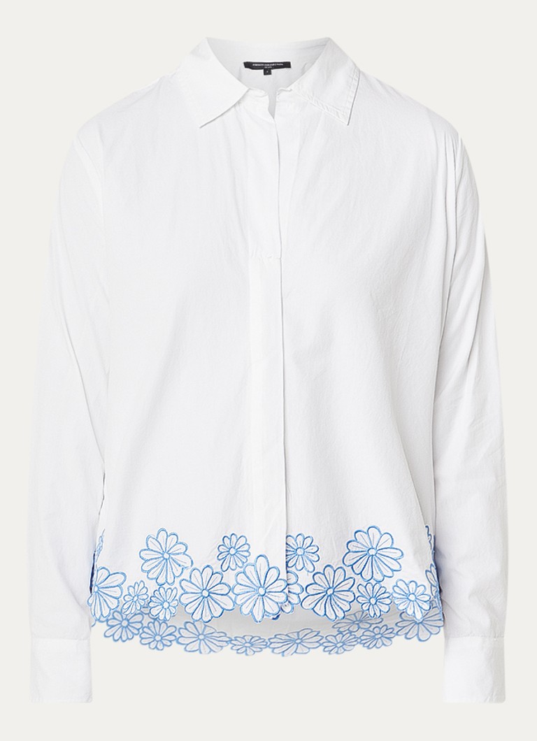 French Connection Dames Cambira blouse met borduring in de kleur Wit