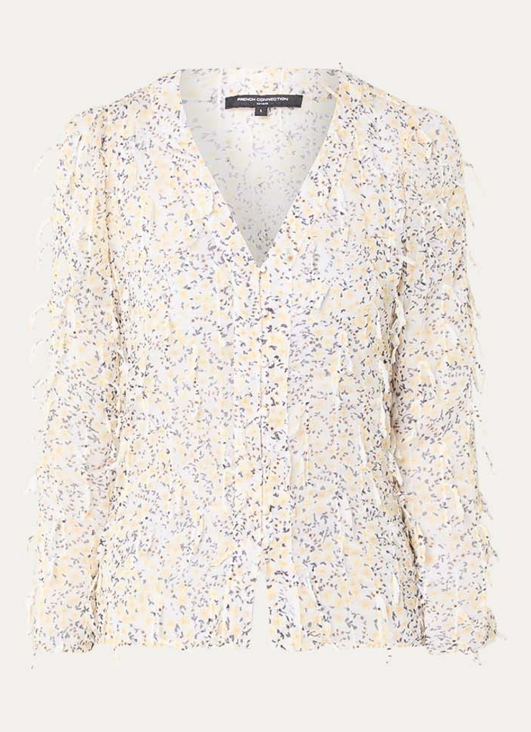 French Connection Dames Bonny semi-transparante blouse met bloemenprint in de kleur Geel