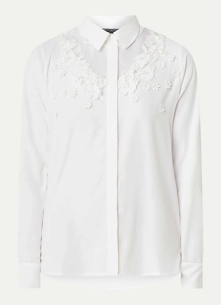 French Connection Dames Milla blouse met borduring in de kleur Wit