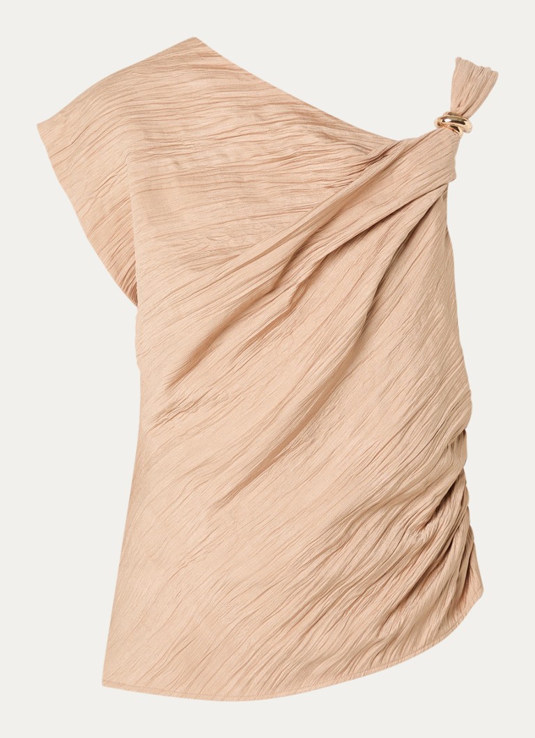 French Connection Dames Novie top met asymmetrische hals in de kleur Donkerbeige