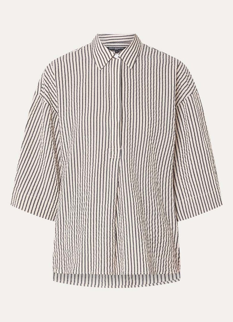 French Connection Dames Lia blouse met streepprint in de kleur Beige