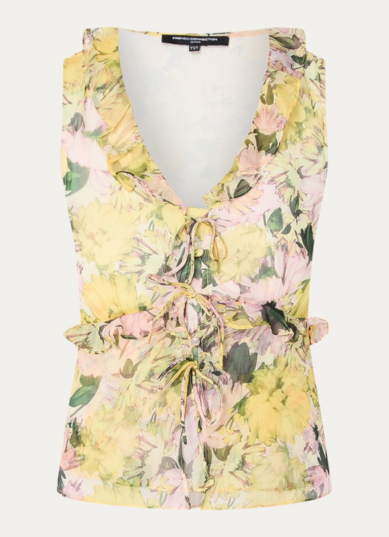 French Connection Dames Carla Emina top met bloemenprint in de kleur Geel
