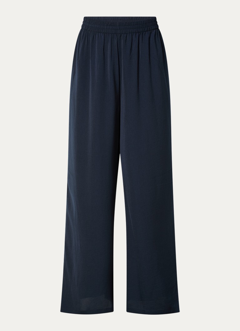 French Connection Dames Damasco high waist wide fit pantalon in de kleur Donkerblauw