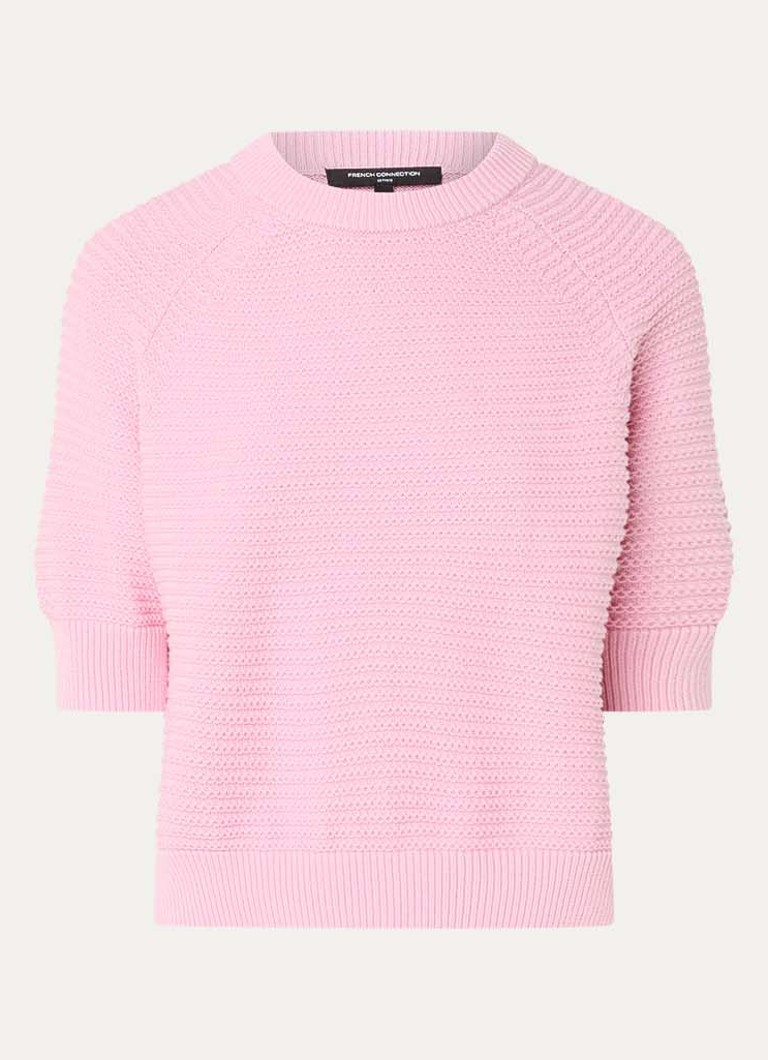 French Connection Dames Lily grofgebreide top in de kleur Lichtroze