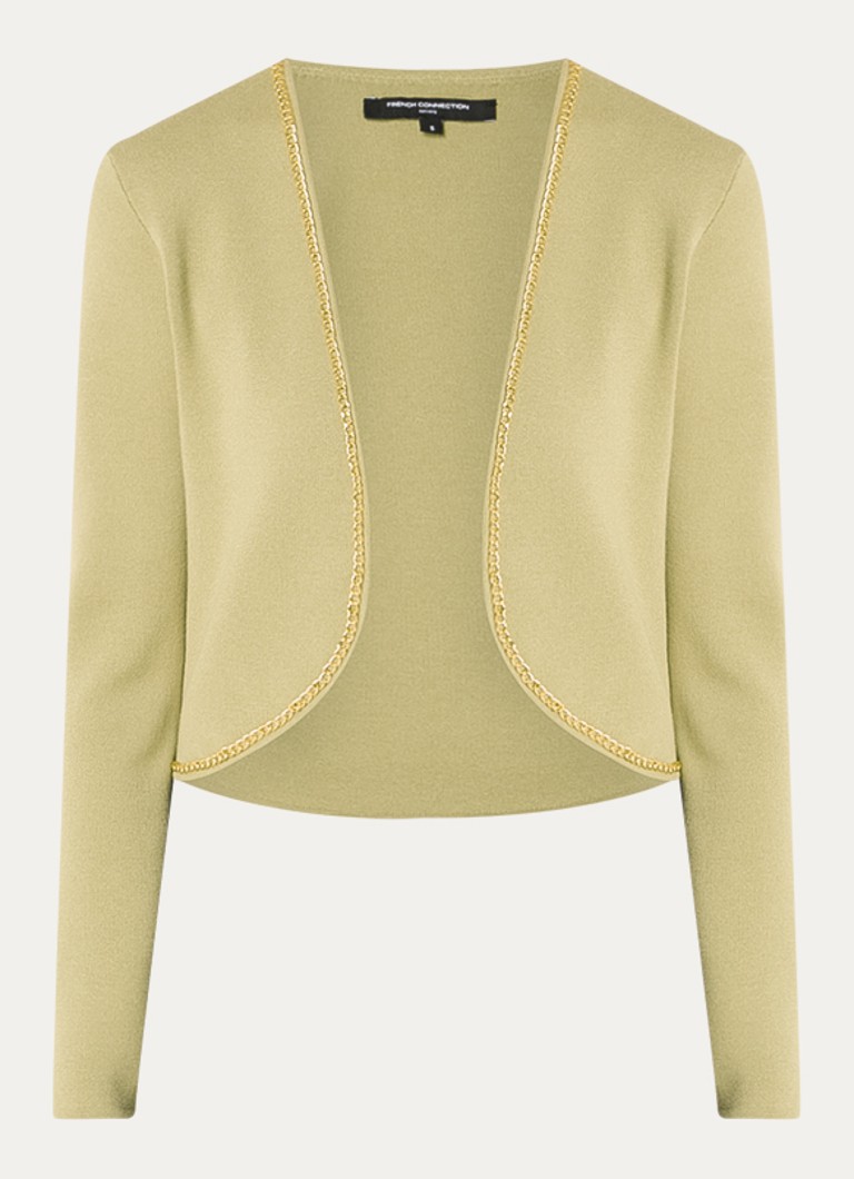 French Connection Dames Laurie fijngebreid openvallend vest met stretch in de kleur Lichtgroen