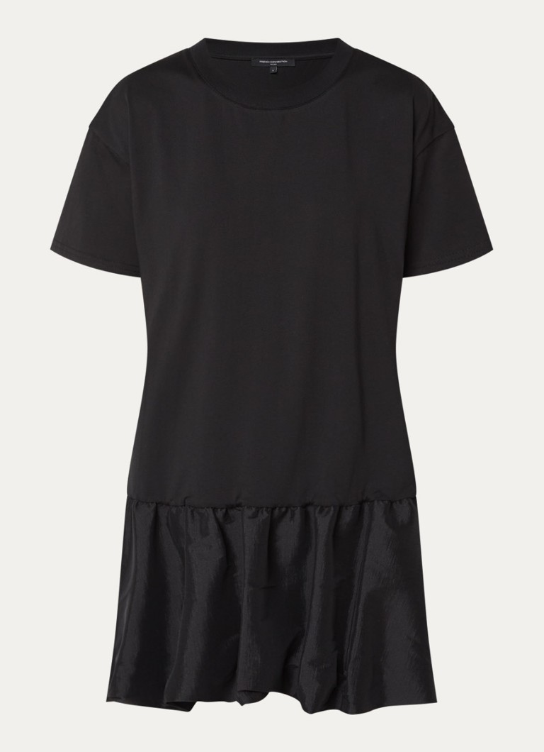 French Connection Dames Sivine mini jurk met peplum in de kleur Zwart