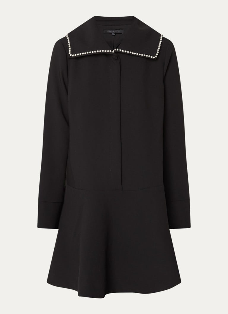 French Connection Dames Azra mini tuniekjurk met imitatieparels in de kleur Zwart