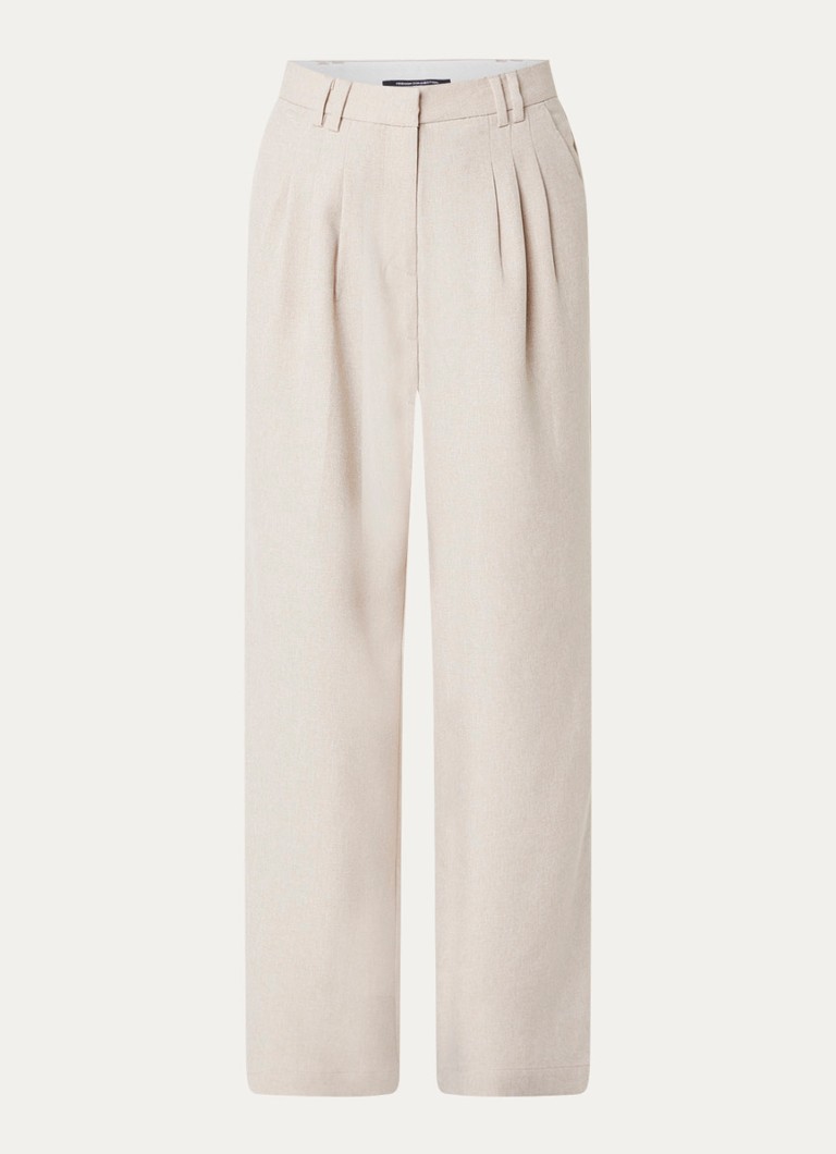 French Connection Dames Misha high waist loose fit pantalon met steekzakken in de kleur Beige