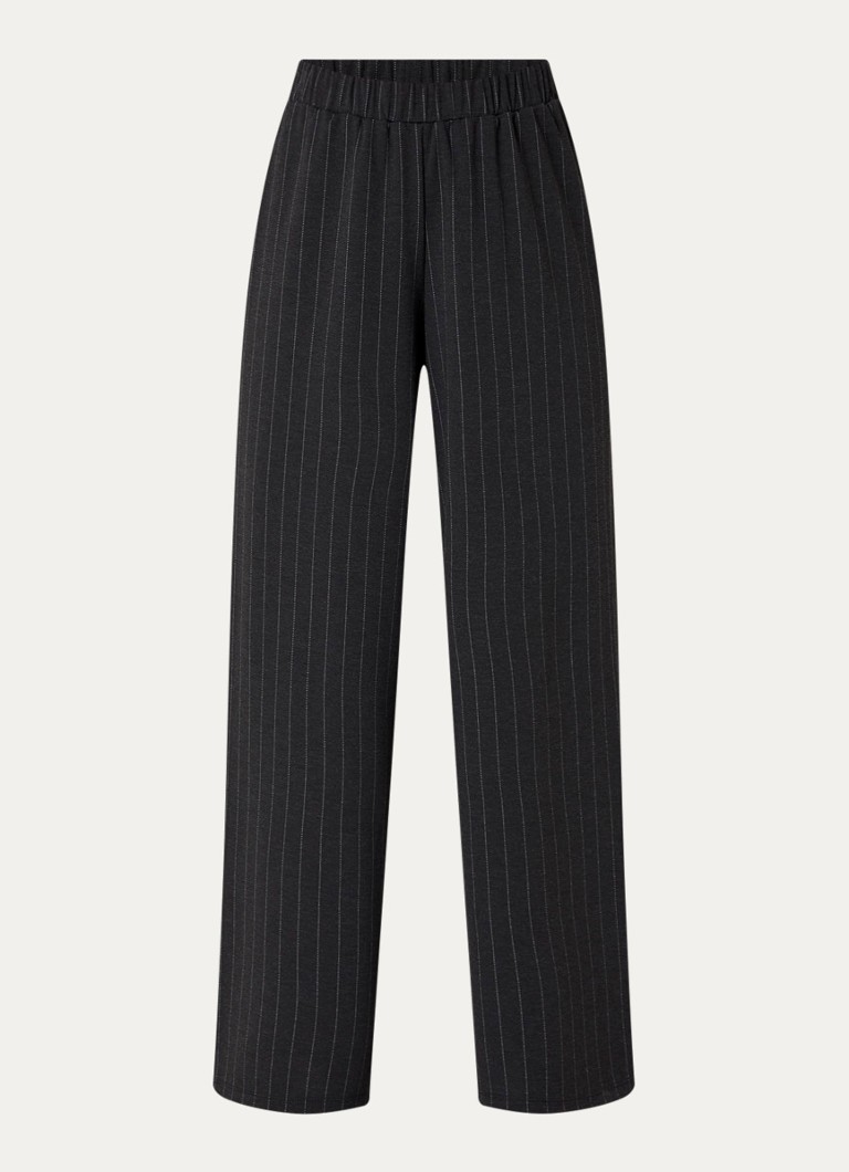 French Connection Dames Sarai high waist straight fit pantalon met krijtstreep in de kleur Antraciet