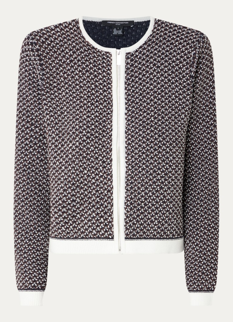 French Connection Dames Perla Noar grofgebreid vest met ronde hals in de kleur Donkerblauw
