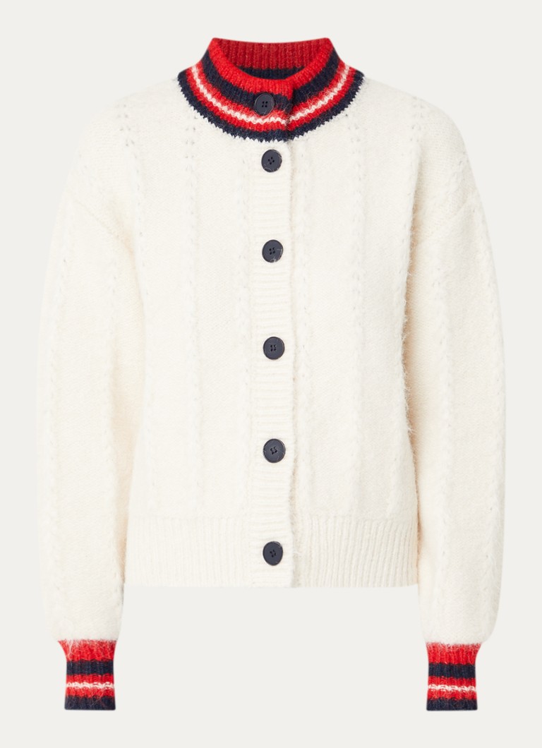 French Connection Dames Kenley grofgebreid vest met opstaande kraag in de kleur Creme