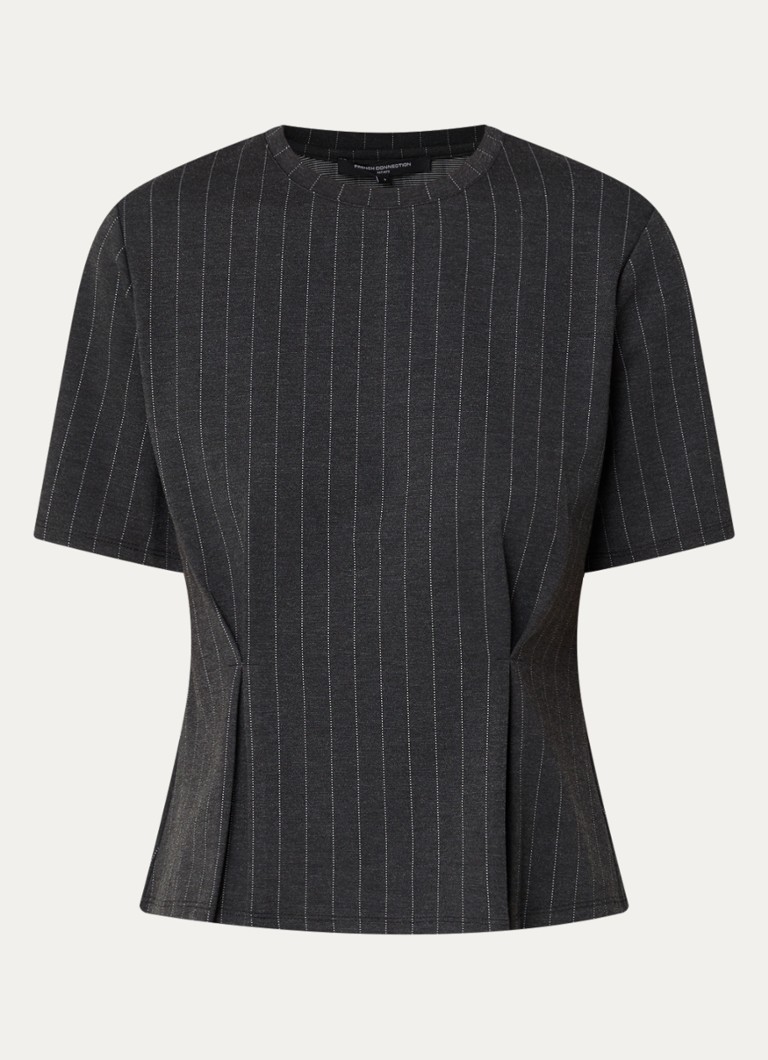 French Connection Dames Sarai T-shirt met krijtstreep in de kleur Antraciet