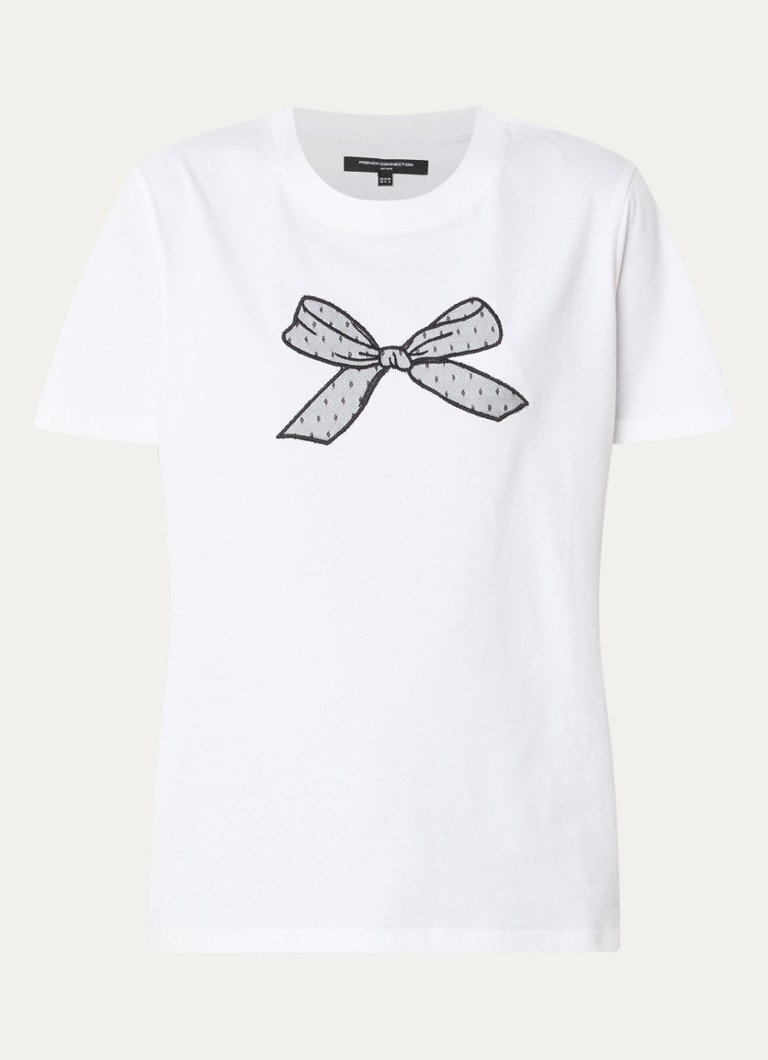 French Connection Dames Bow T-shirt met print in de kleur Wit