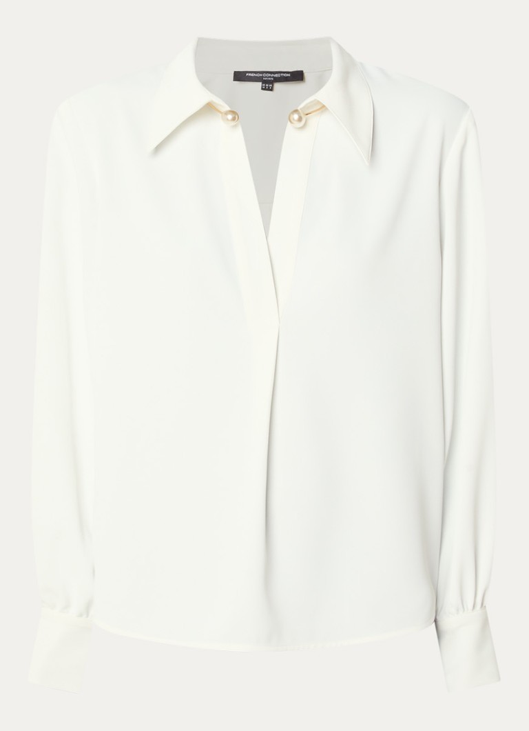 French Connection Dames Arezzo top met imitatieparels in de kleur Wit