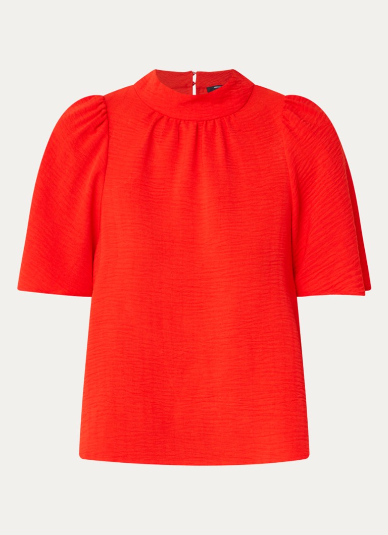 French Connection Dames Codie top met pofmouw in de kleur Rood