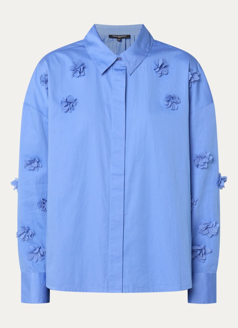 French Connection Dames Alexis blouse met applicatie in de kleur Lichtblauw