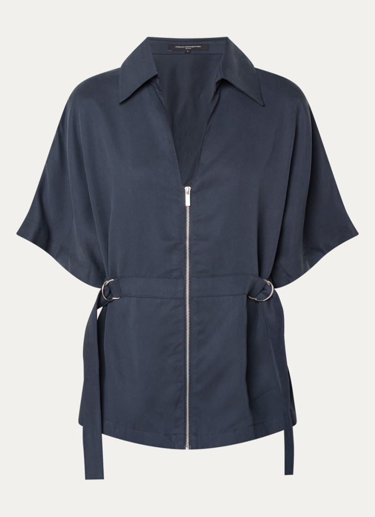 French Connection Dames Yassie blouse met ceintuur in de kleur Donkerblauw