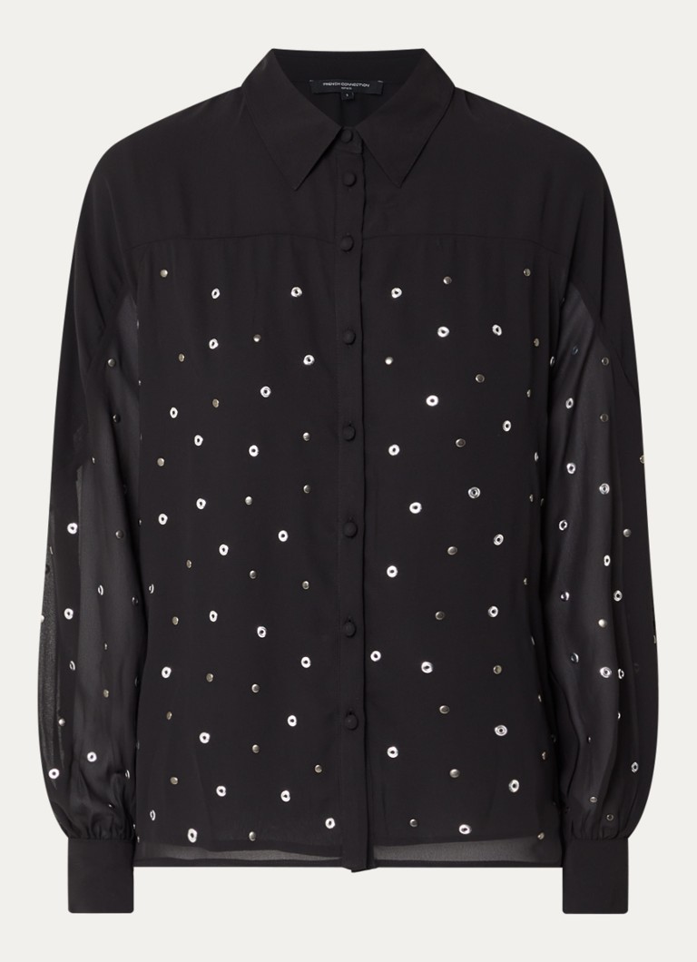 French Connection Dames Enora blouse met studs in de kleur Zwart