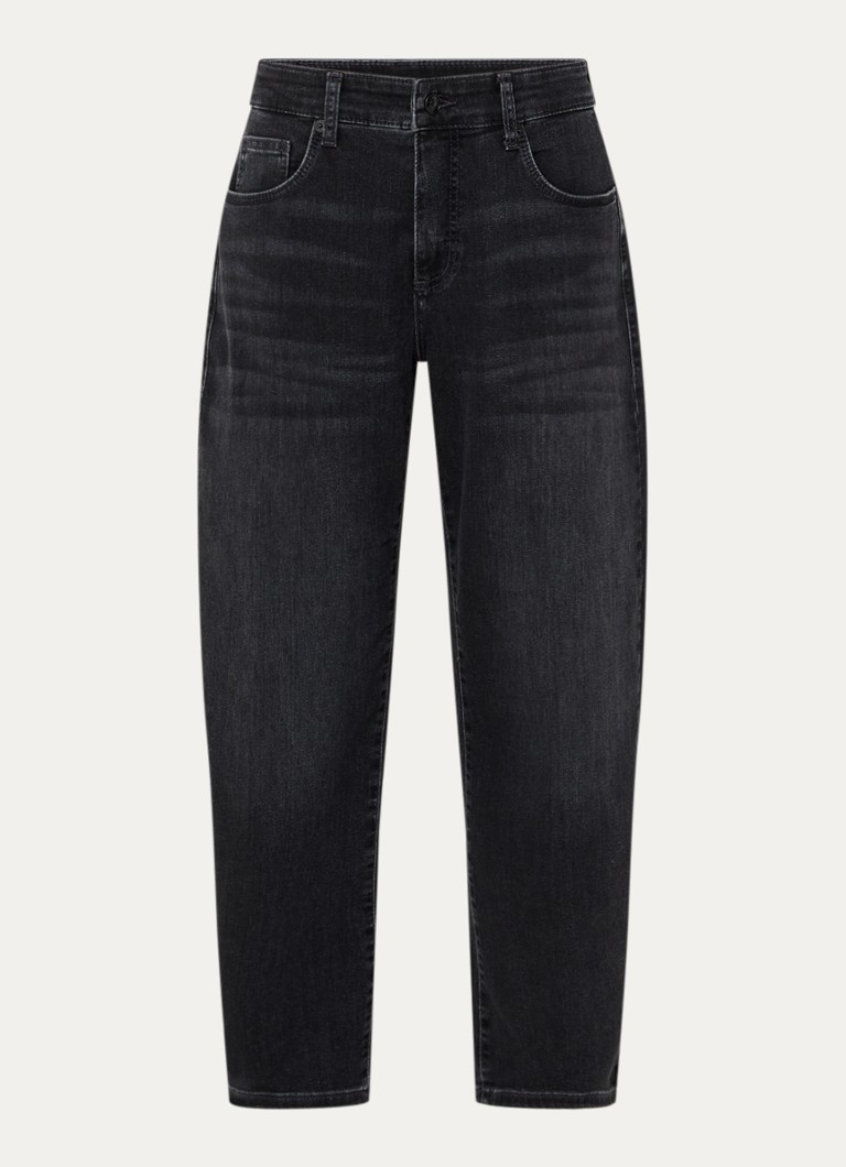 MAC Jeans Dames Danni high waist tapered jeans met donkere wassing in de kleur Antraciet
