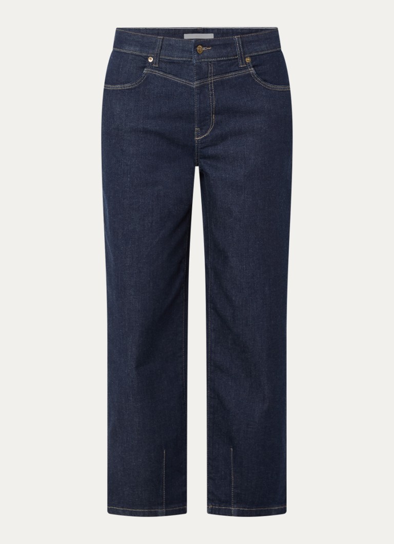 MAC Jeans Dames Bobbie high waist tapered fit jeans met donkere wassing in de kleur Indigo