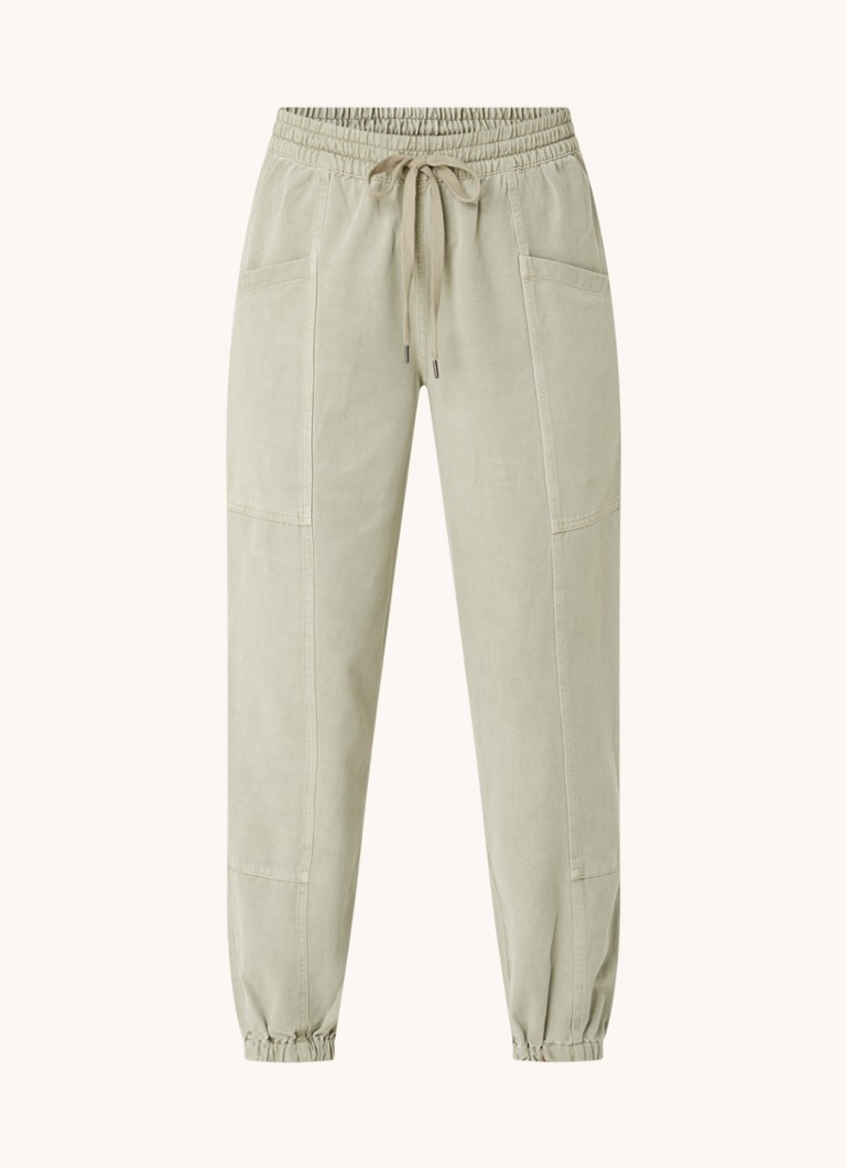 Rails Dames Haven high waist cropped tapered fit cargobroek in de kleur Khaki