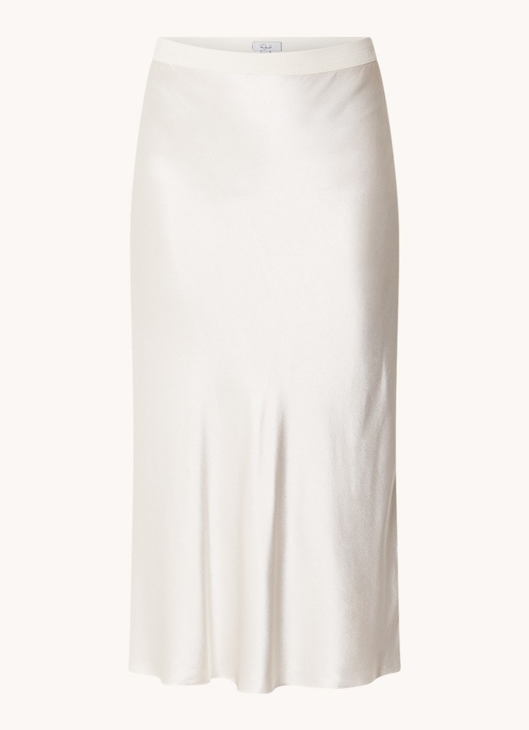 Rails Dames Berlin midi rok van satijn in de kleur Gebroken wit