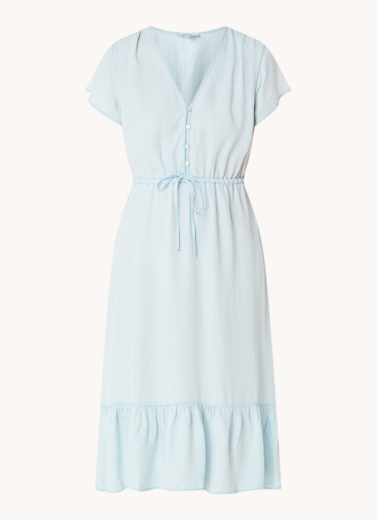Rails Dames Kiki midi jurk met strikceintuur in de kleur Lichtblauw