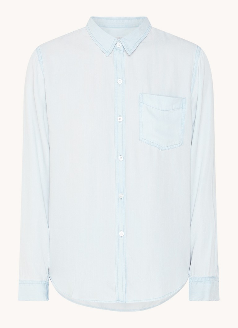 Rails Dames Ingrid blouse met borstzak in de kleur Lichtblauw