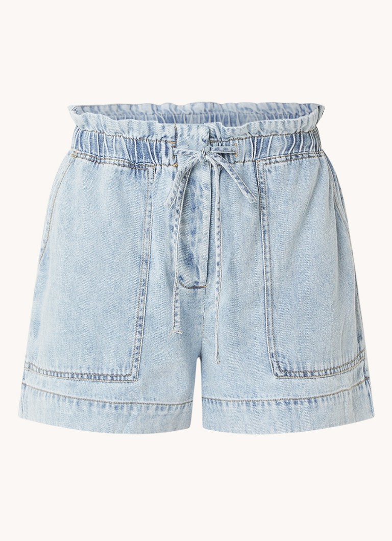 Rails Dames Foster high waist loose fit korte broek van denim in de kleur Lichtblauw