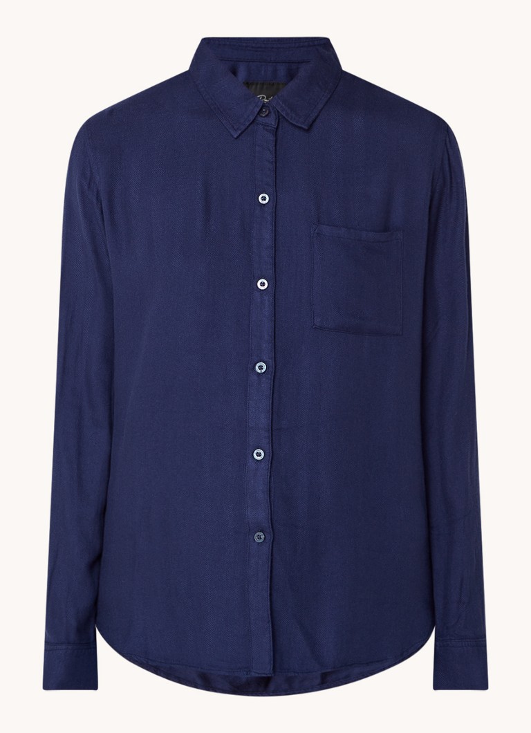Rails Dames Hunter blouse met borstzak in de kleur Donkerblauw