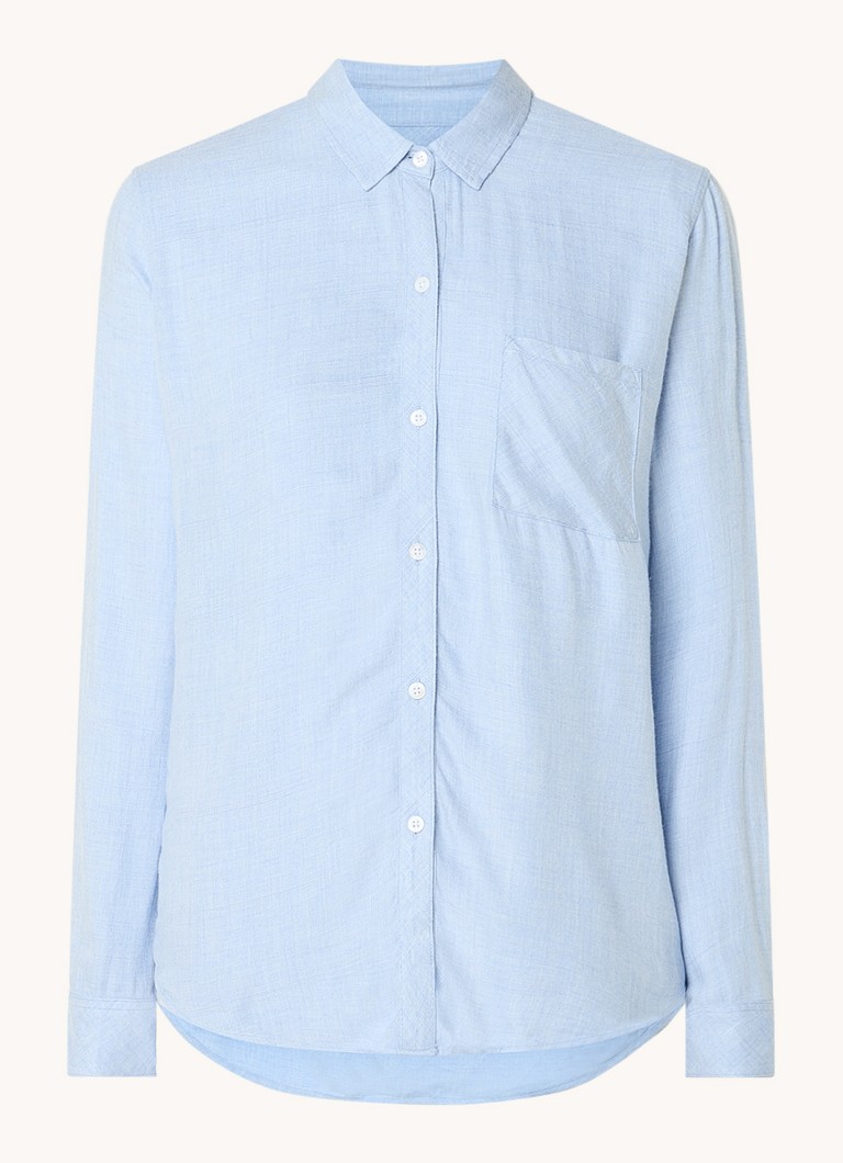 Rails Dames Hunter blouse met borstzak in de kleur Lichtblauw