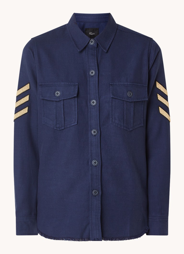 Rails Dames Loren blouse met borstzakken in de kleur Donkerblauw